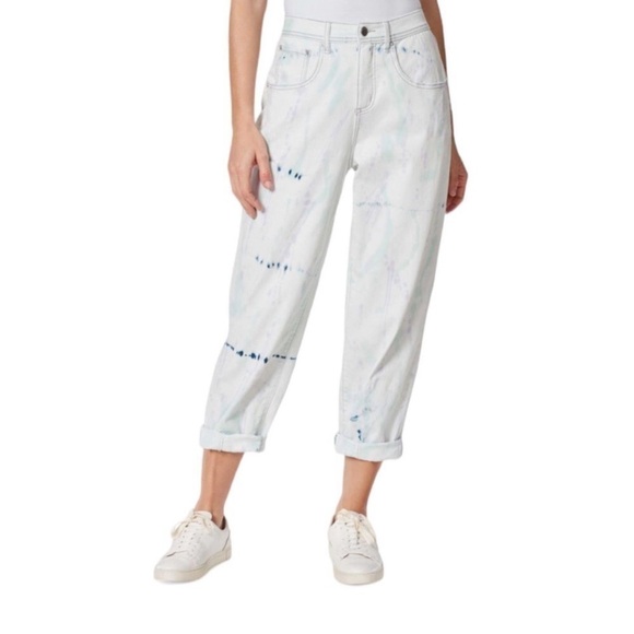 Frayed Jeans Relaxed Taper Tie Dye Jeans Size 26 NWT - Picture 1 of 13